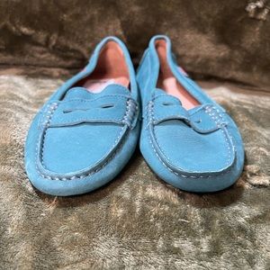 G.H.BASS Women’s Aqua Leather Dylan Driver Moc Loafers